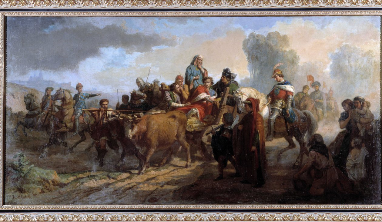 Karl VIs (1368-1422) galenskap. Målning av Antoine Dominique Magaud (1817-1899) Olja på duk cm 111x221 Samling P. Dumon obligatoriskt omnämnande: Collection fondation regards de provence Marseille av Dominique Magaud
