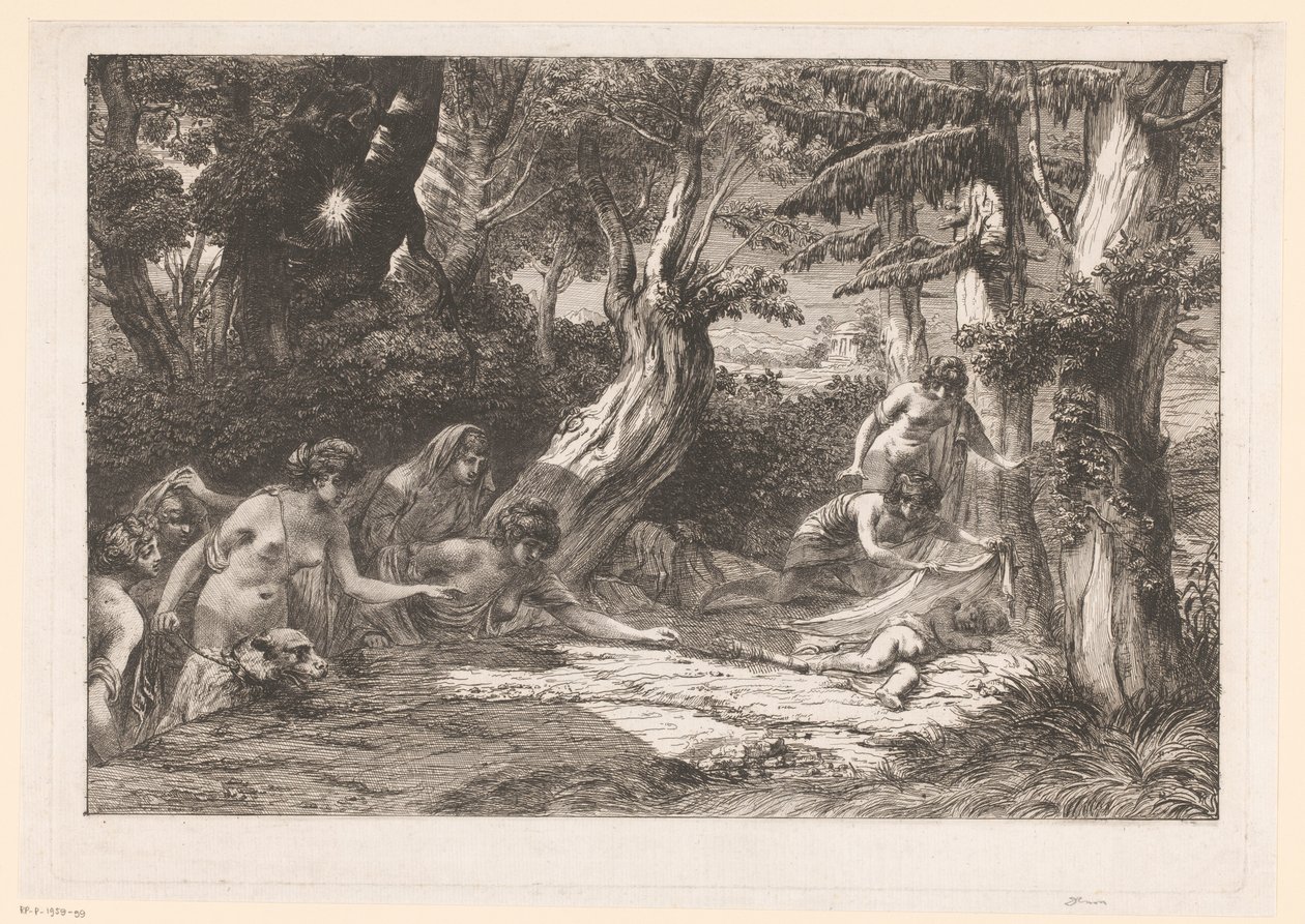 Diana och hennes nymfer hittar den sovande Amoren i skogen av Dominique Vivant Denon (baron)