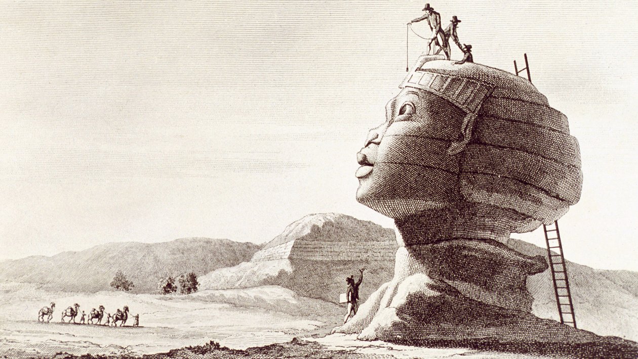 Sfinxen i Giza i Egypten under Egyptens kampanj av Dominique Vivant Denon