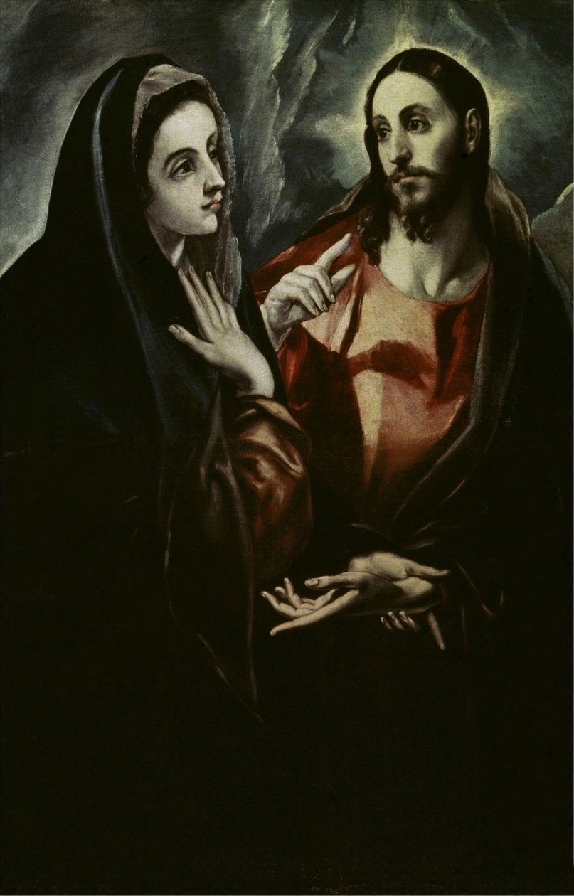Christ bids farewell to Mary av El Greco