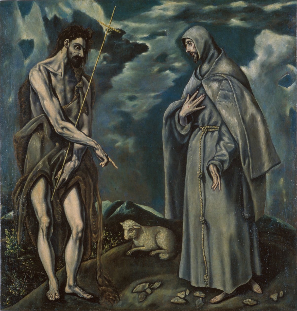 Saint John the Baptist and Saint Francis of Assisi av El Greco