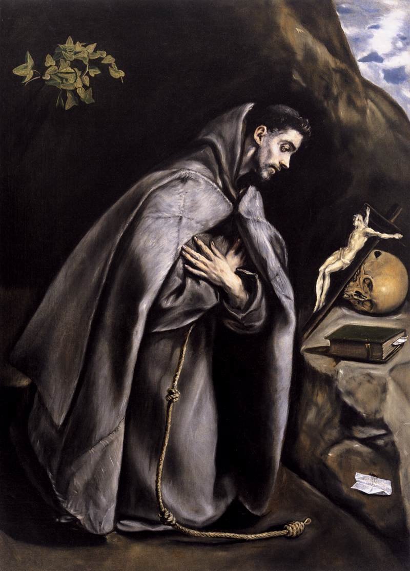 St Francis Meditating av El Greco