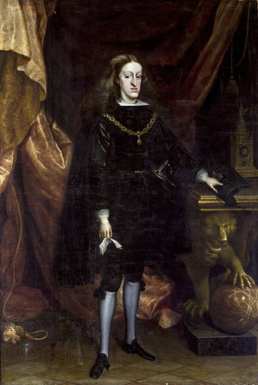 Barock: Karl II av Spanien, känd som Ensorcele - Porträtt av Karl II av Spanien av Carreno de Miranda, Juan (1614-1685) av Don Juan Carreno de Miranda