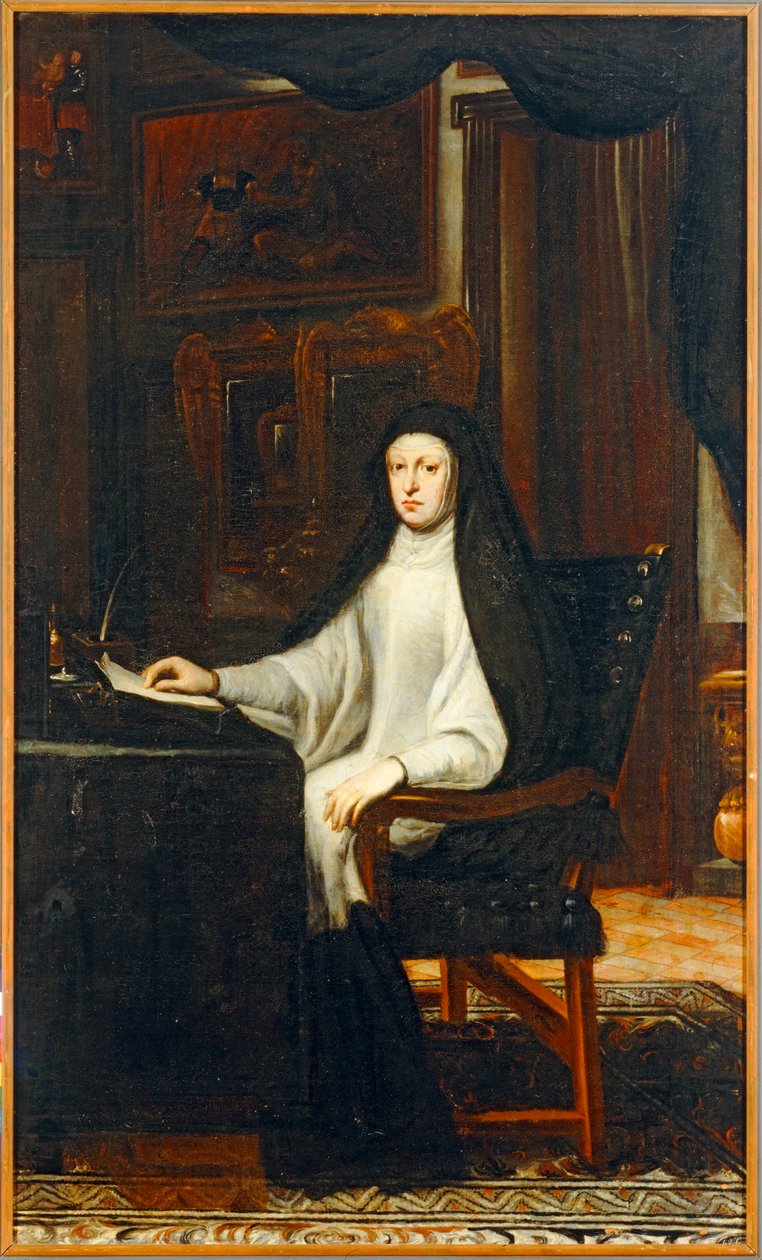 Marianne av Österrike, dotter till Ferdinand III, hustru till Felipe IV, hennes farbror ... av Don Juan Carreno de Miranda