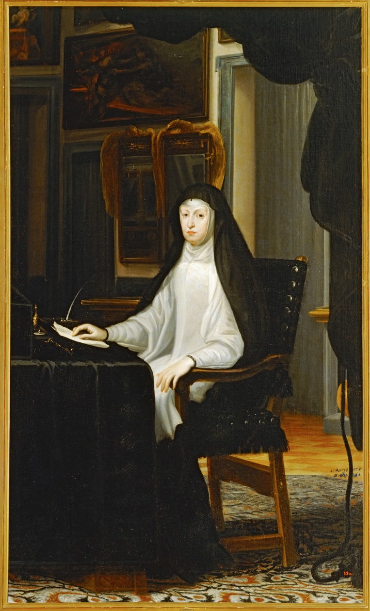Drottning Maria Anna av Österrike ... (målning på duk) av Don Juan Carreno de Miranda