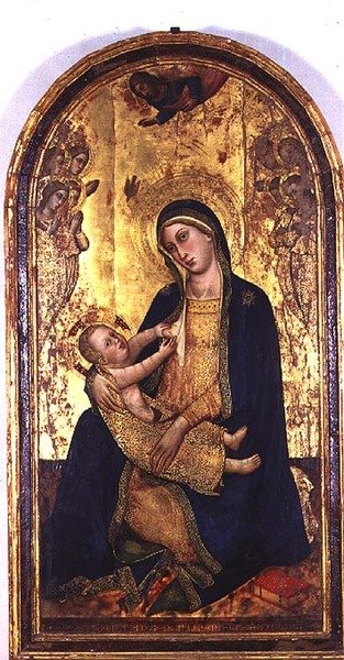 Madonna och barn (tempera på panel) av Don Silvestro dei Gherarducci