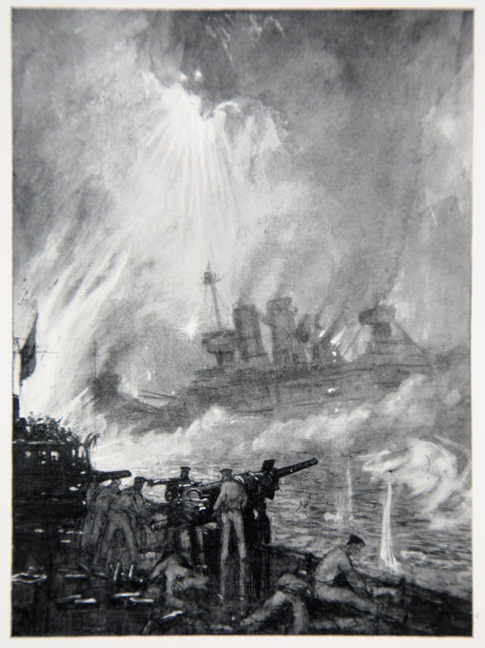 Fight the Last Gun: The Gallant End of H.M.S. Tiperrary på Jylland, illustration från 
