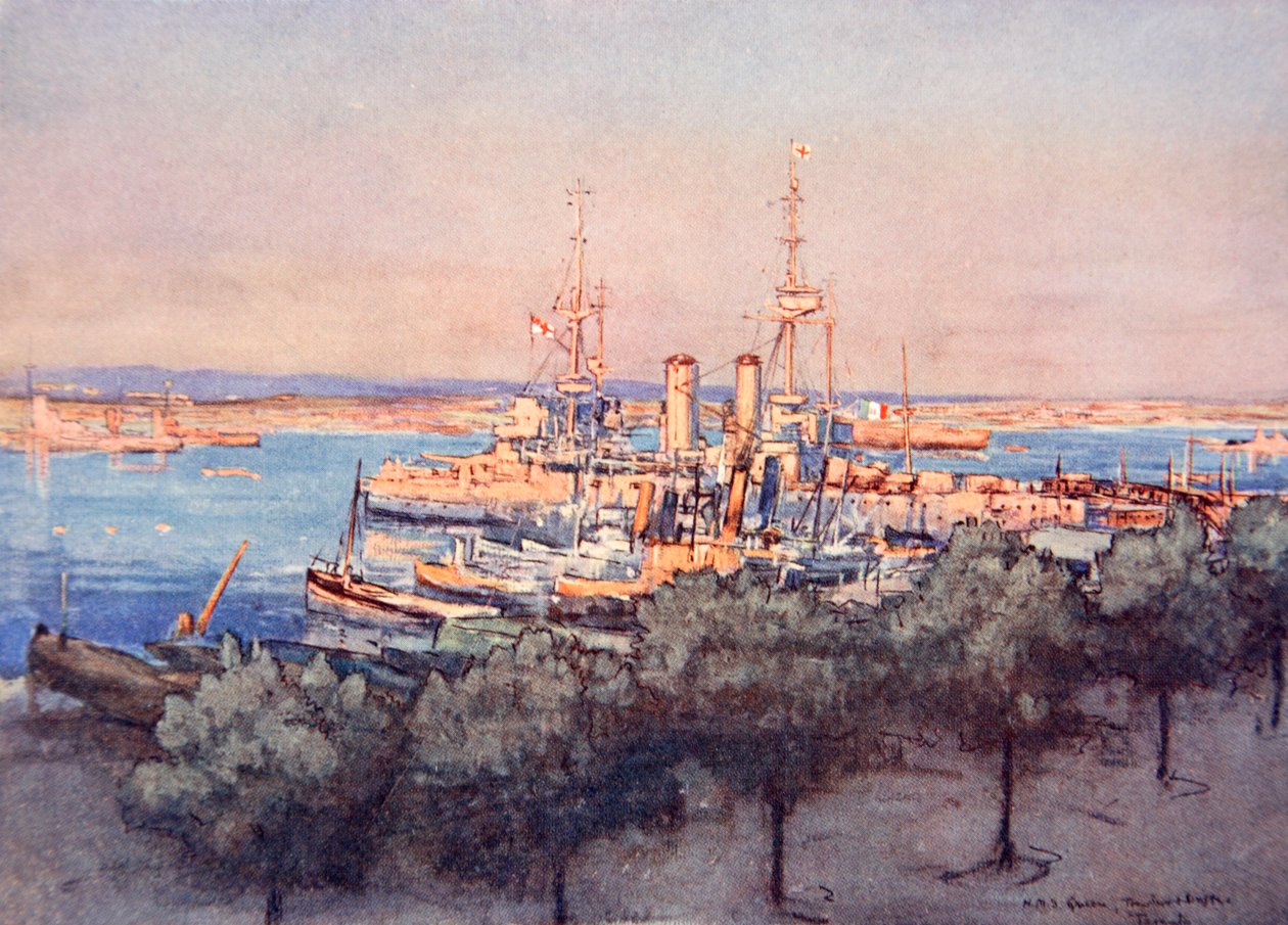 H.M.S. Queen, Trawlers and Drifters, Taranto, illustration från 