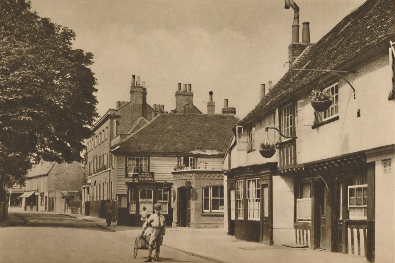 Church Street, Chiswick, med vad som brukade vara Burlington Arms, c1935. av Donald McLeish