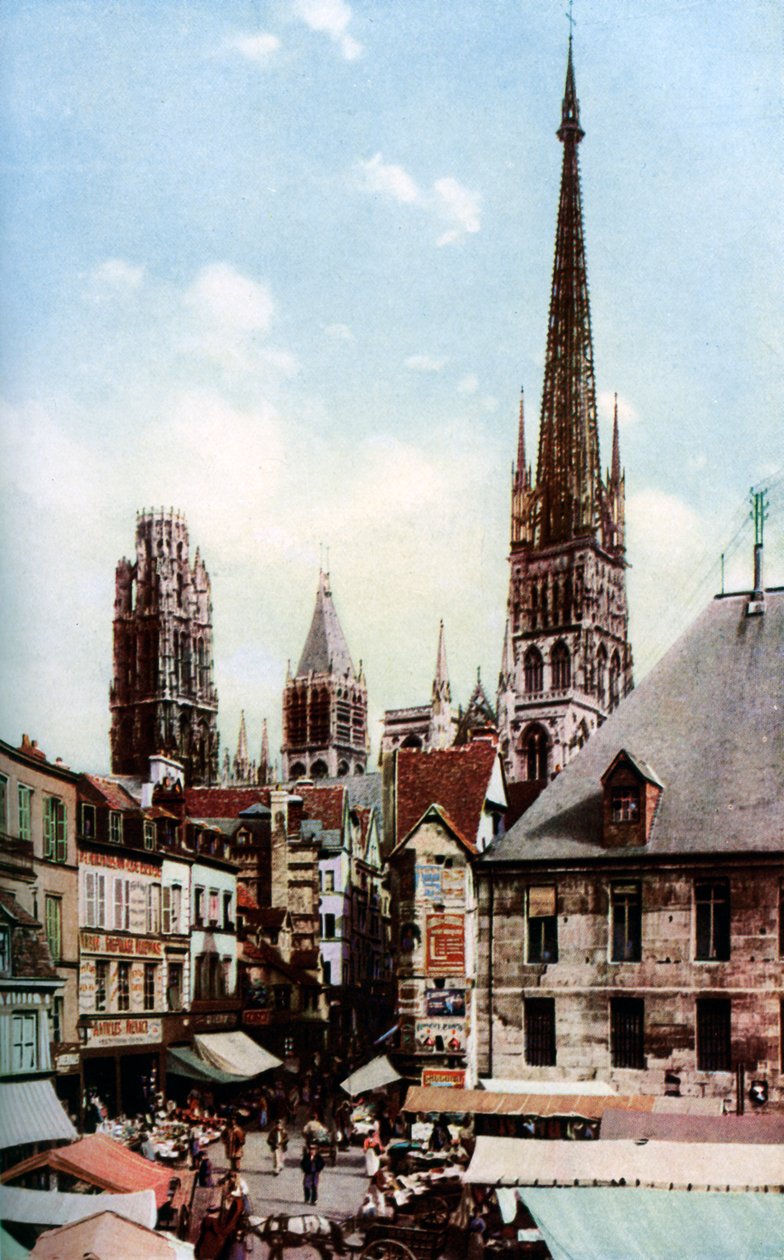 Rouen-katedralen, Normandie, Frankrike, ca 1930-talet av Donald McLeish