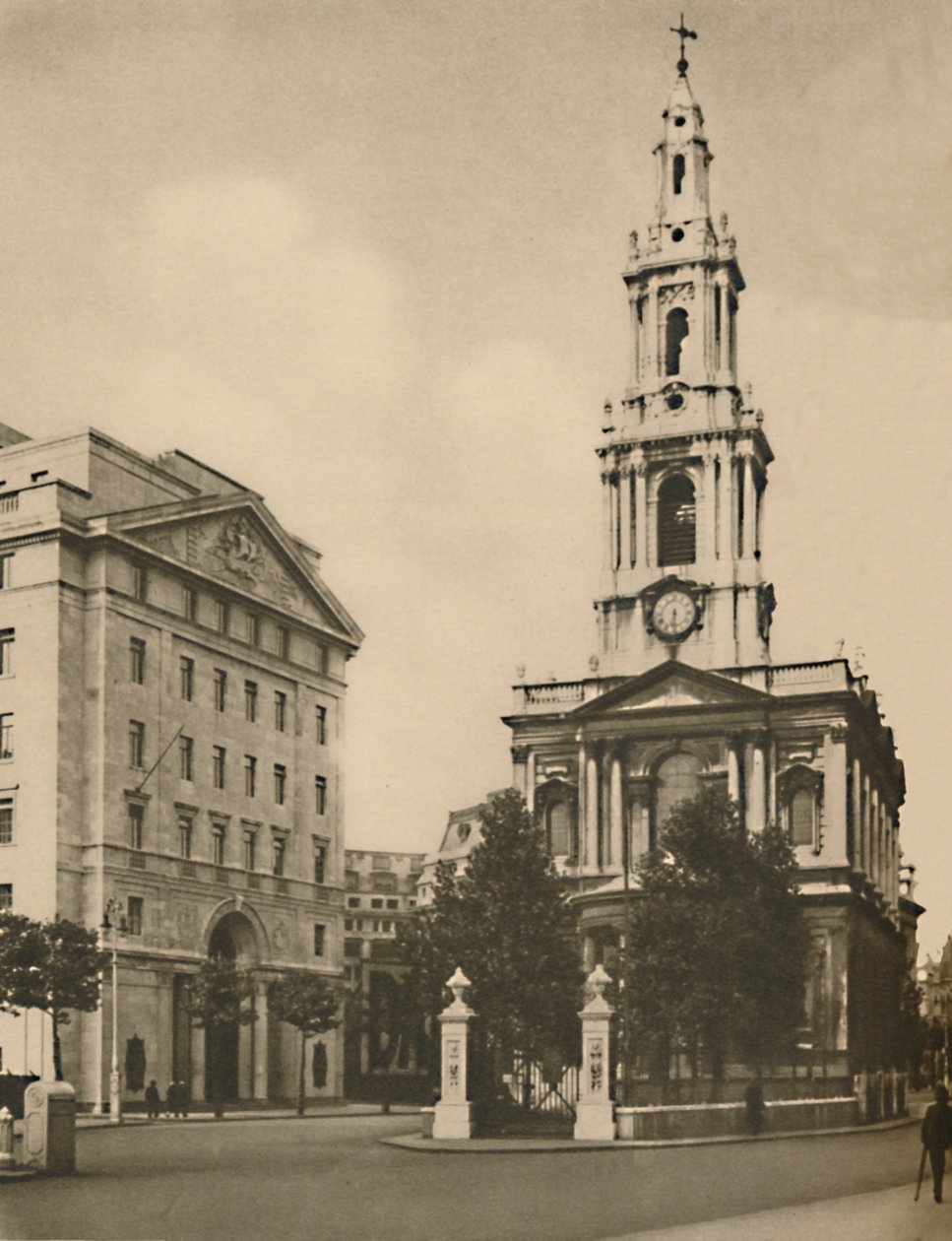 St. Mary-Le-Strand, utmärkt av modern gatubreddning, c1935. av Donald McLeish