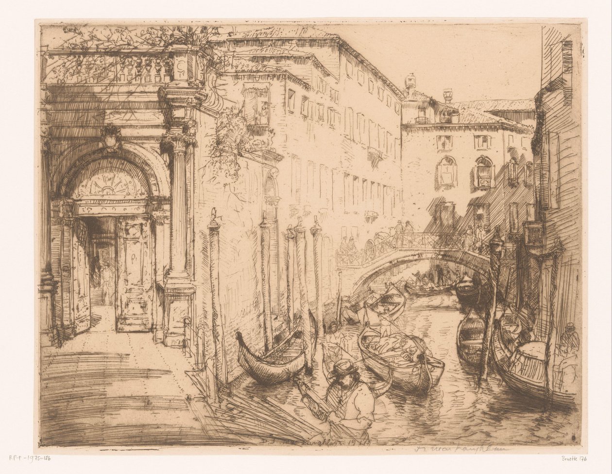 Utsikt i Venedig 1911 (Vita palatset) Vita palatset av Donald Shaw MacLaughlan (signed by artist)