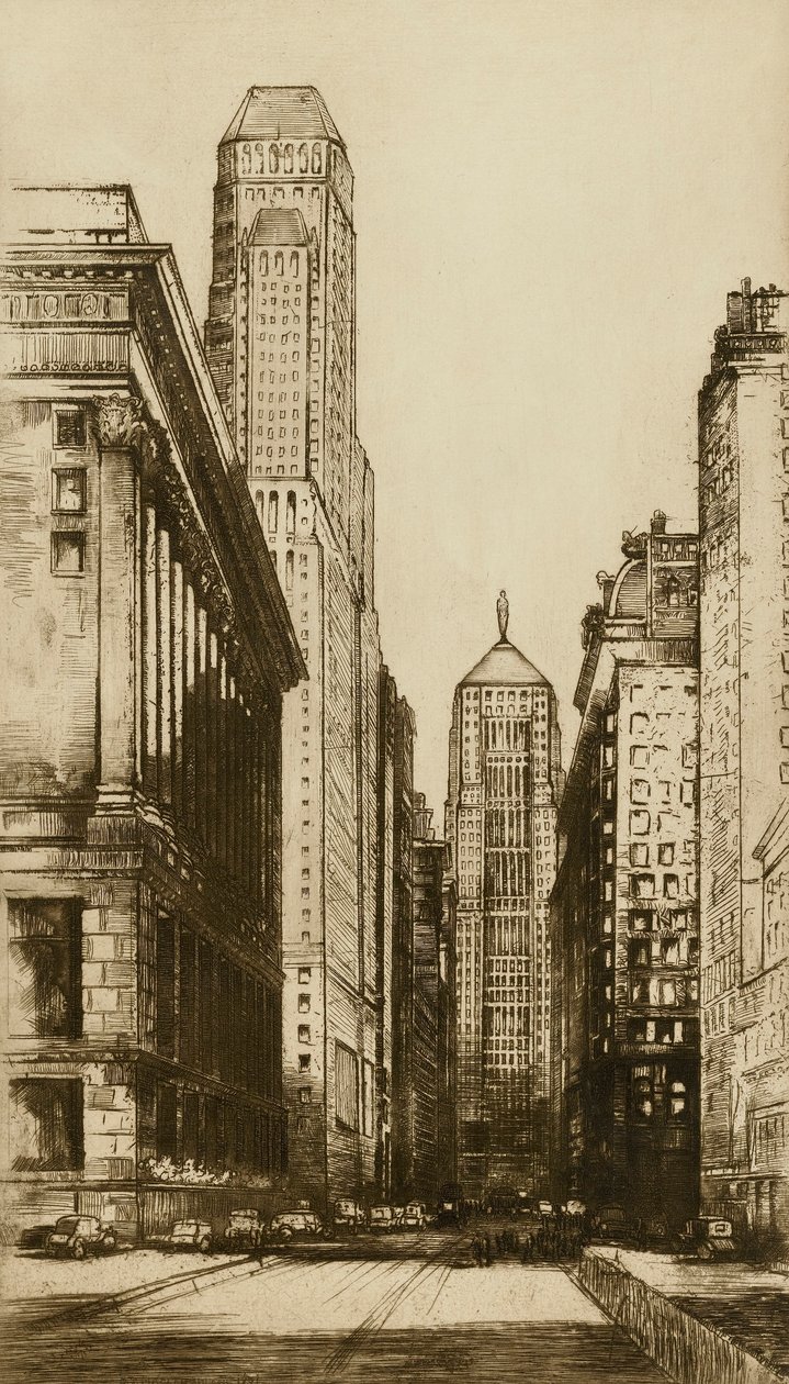 Chicago, hjärtat av Chicago (kvällstid) av Donald Shaw MacLaughlan