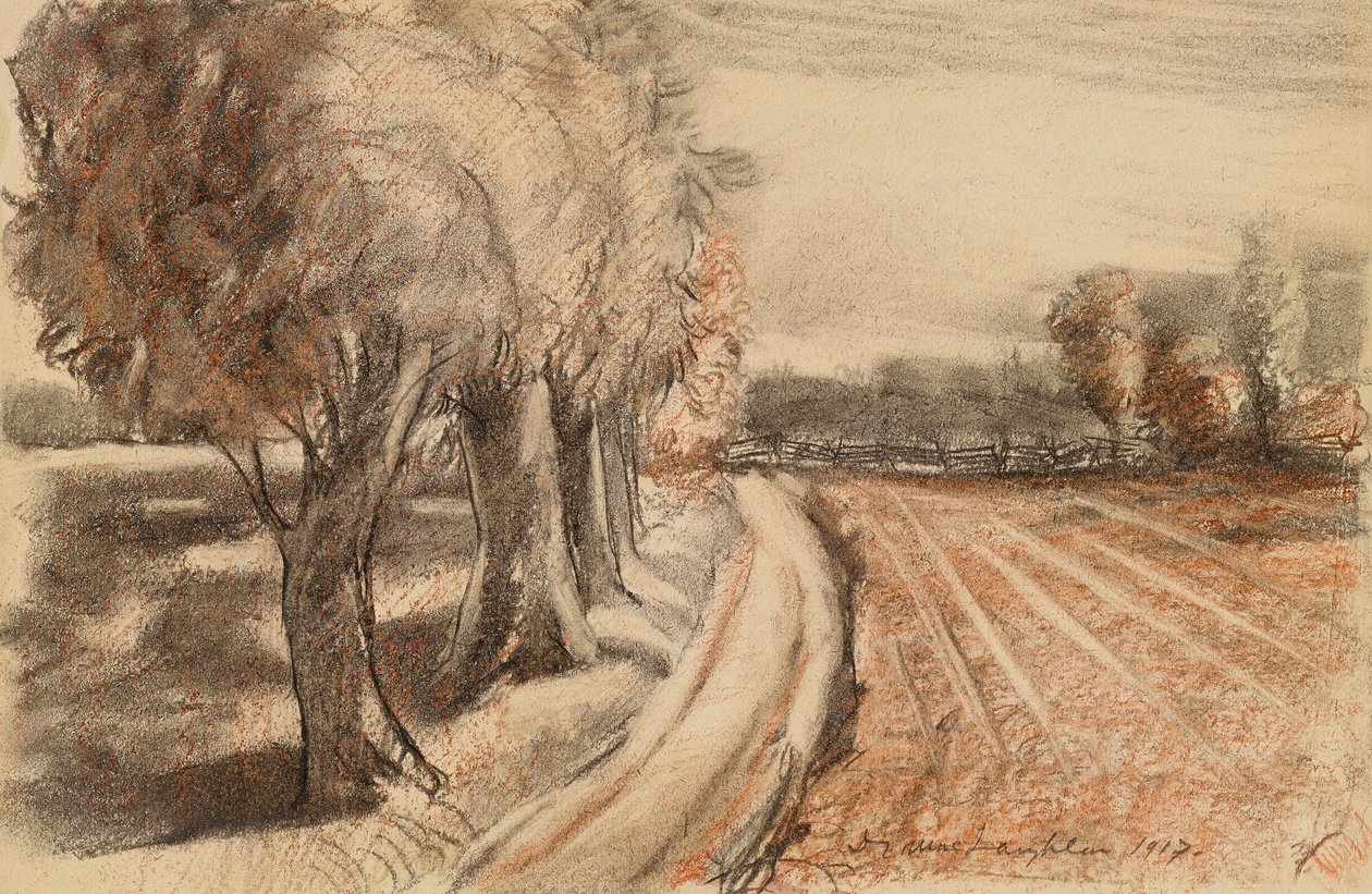 Landskap med pilträd av Donald Shaw MacLaughlan