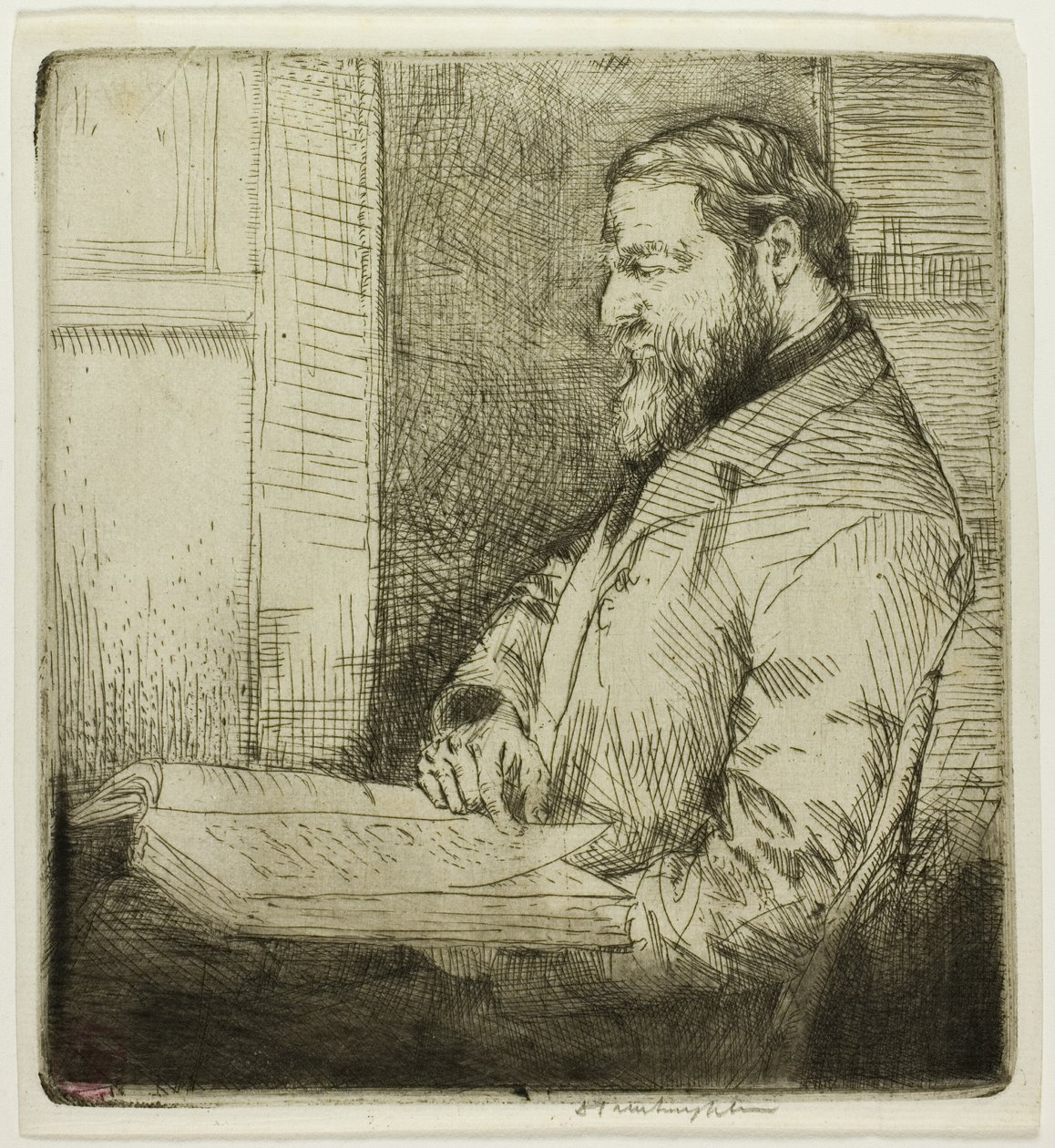 Porträtt av fransk student av Donald Shaw MacLaughlan