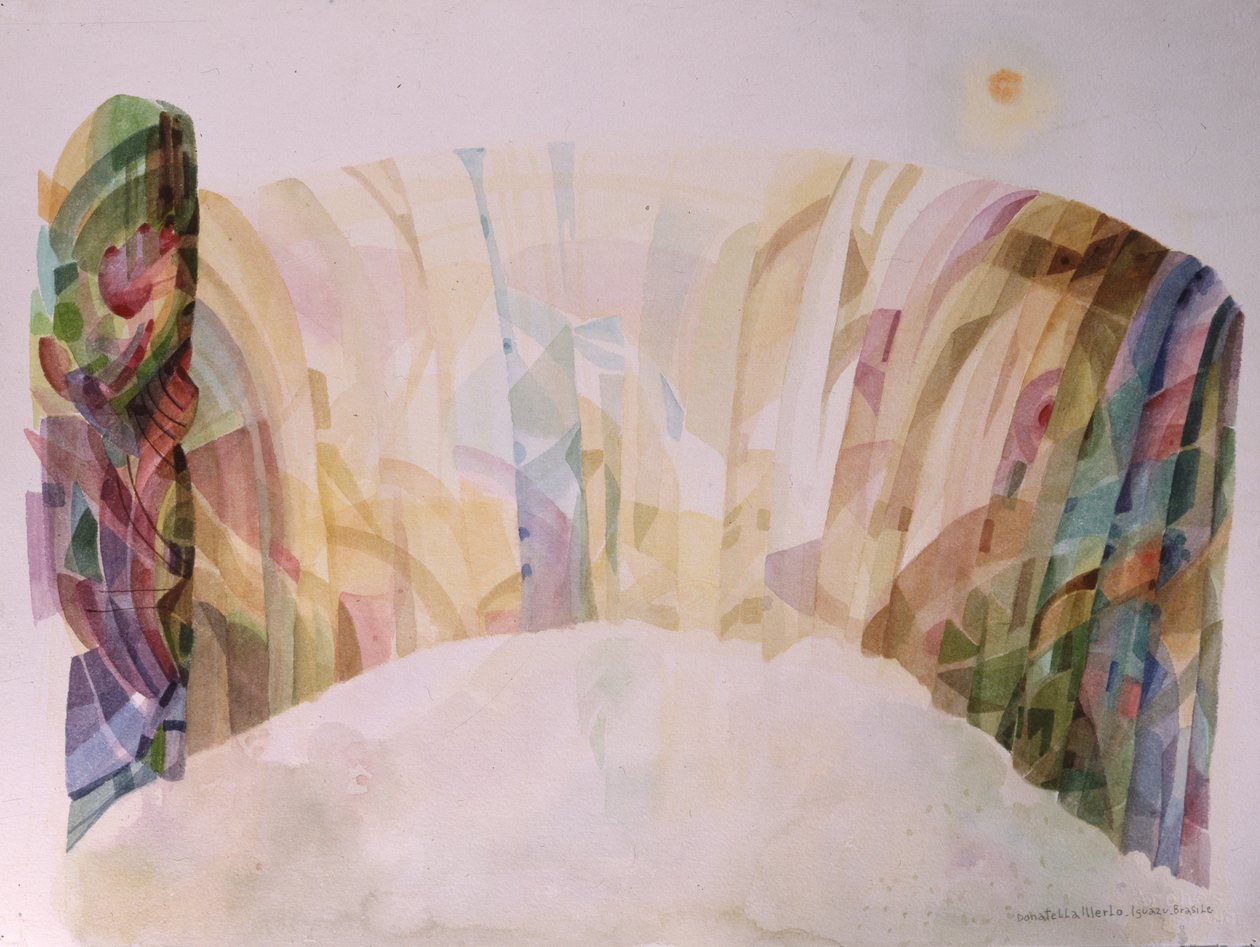 Iguazú, Brasilien, Vattenfall, ca 1992 (akvarell på papper) av Donatella Merlo