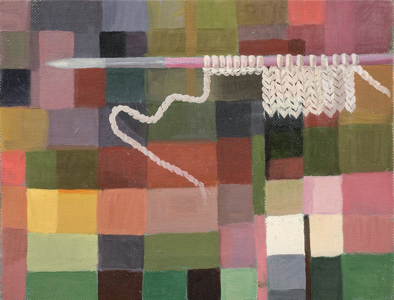 Stickning, ca 2000 (olja på duk) av Donatella Merlo