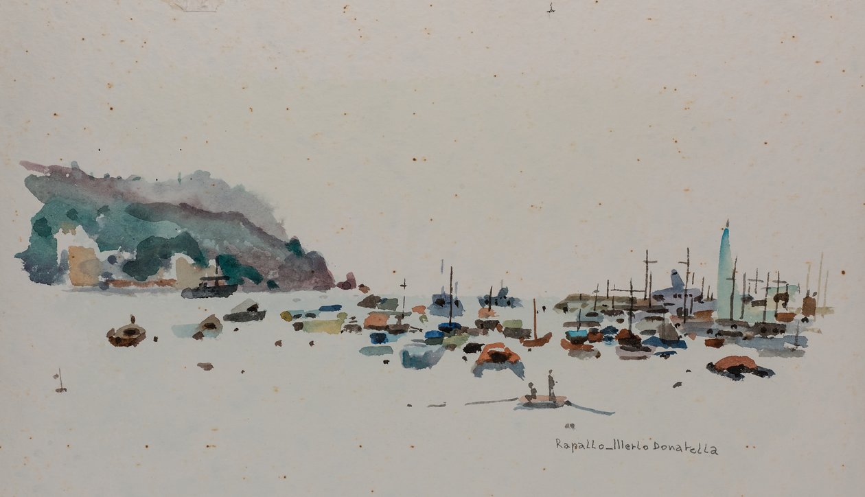 Rapallo, ca 1979 (akvarell på papper) av Donatella Merlo
