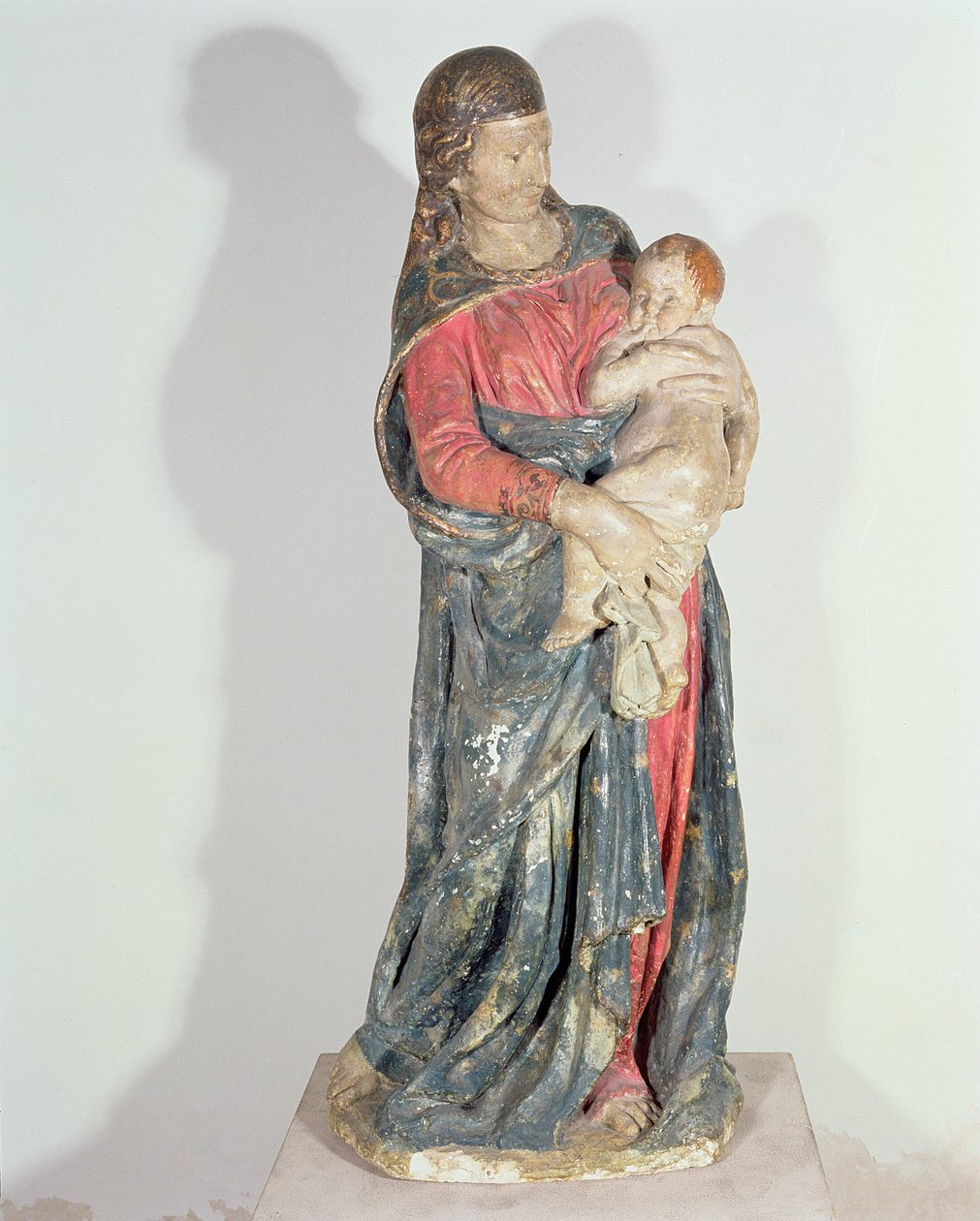 Madonna och barn (polykrom gips) av Donatello