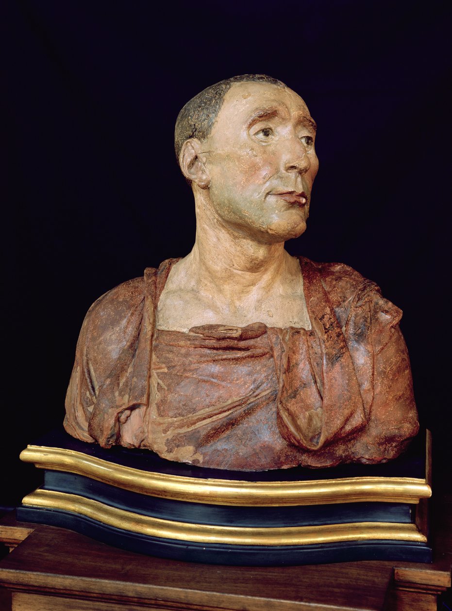 Porträttbyst av Niccolo da Uzzano (1359-1431) (polykrom terrakotta) av Donatello