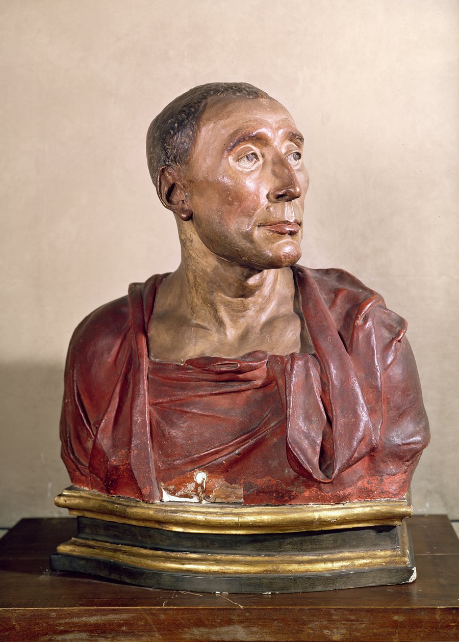 Porträttbyst av condottieren Niccolo da Uzzano (1359-1431) (polykrom terrakotta) (se även 100339 och 228520) av Donatello