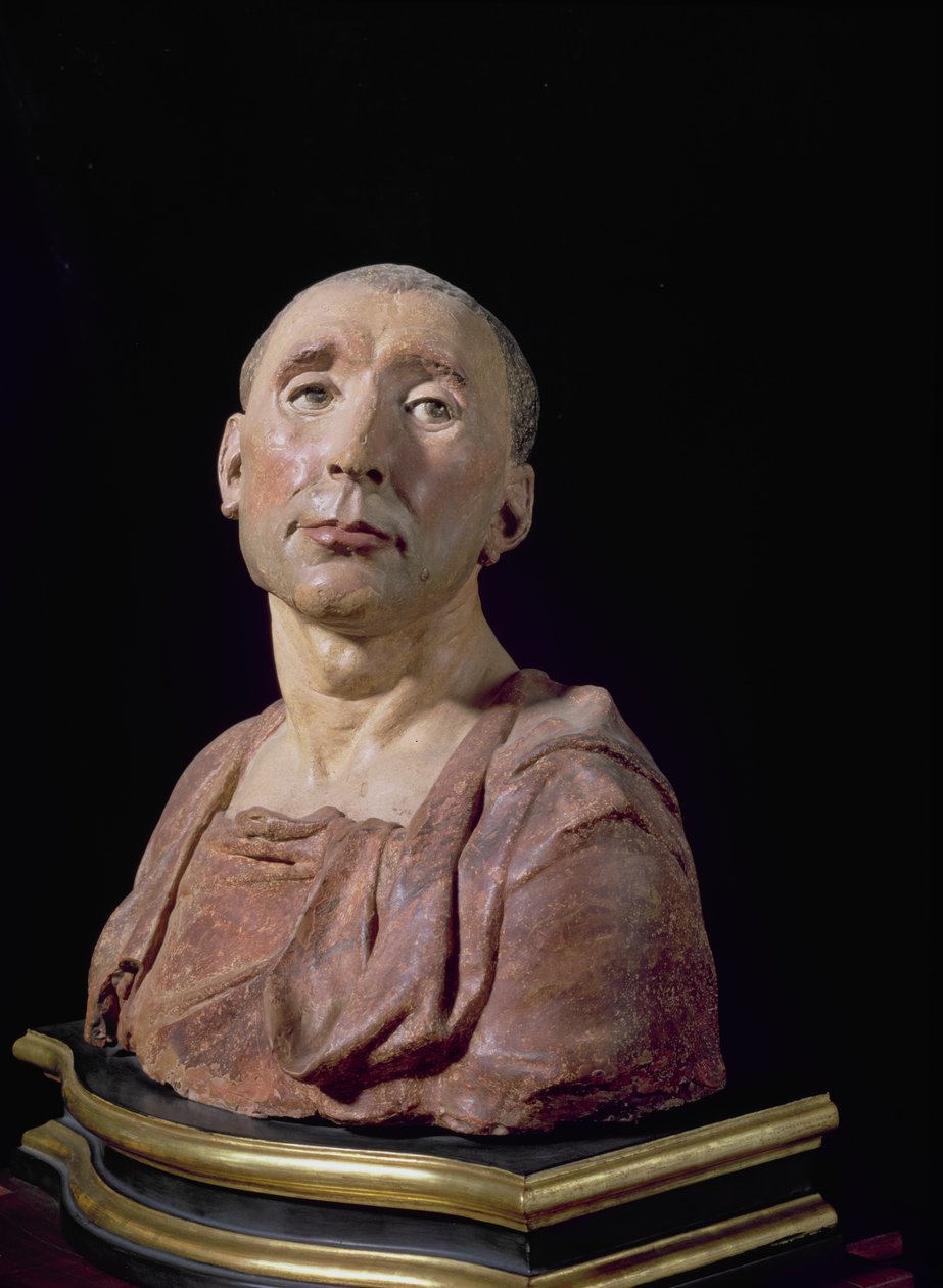 Porträttbyst av kondottiären Niccolo da Uzzano (1359-1431) (polykrom terrakotta) (se även 85211 och 228520) av Donatello
