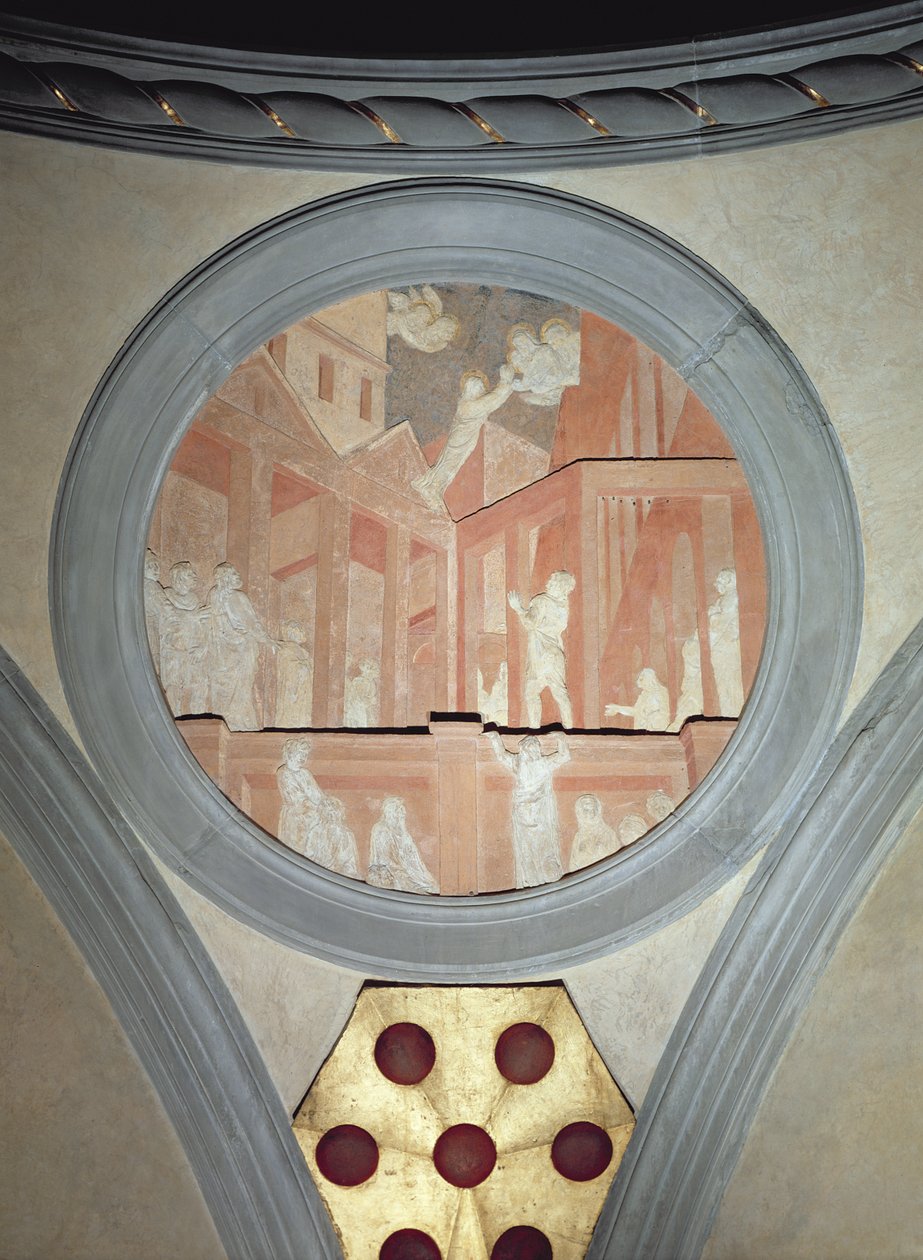 The Ascension of St. John, spandrel medaljong, c.1425 (gips) av Donatello
