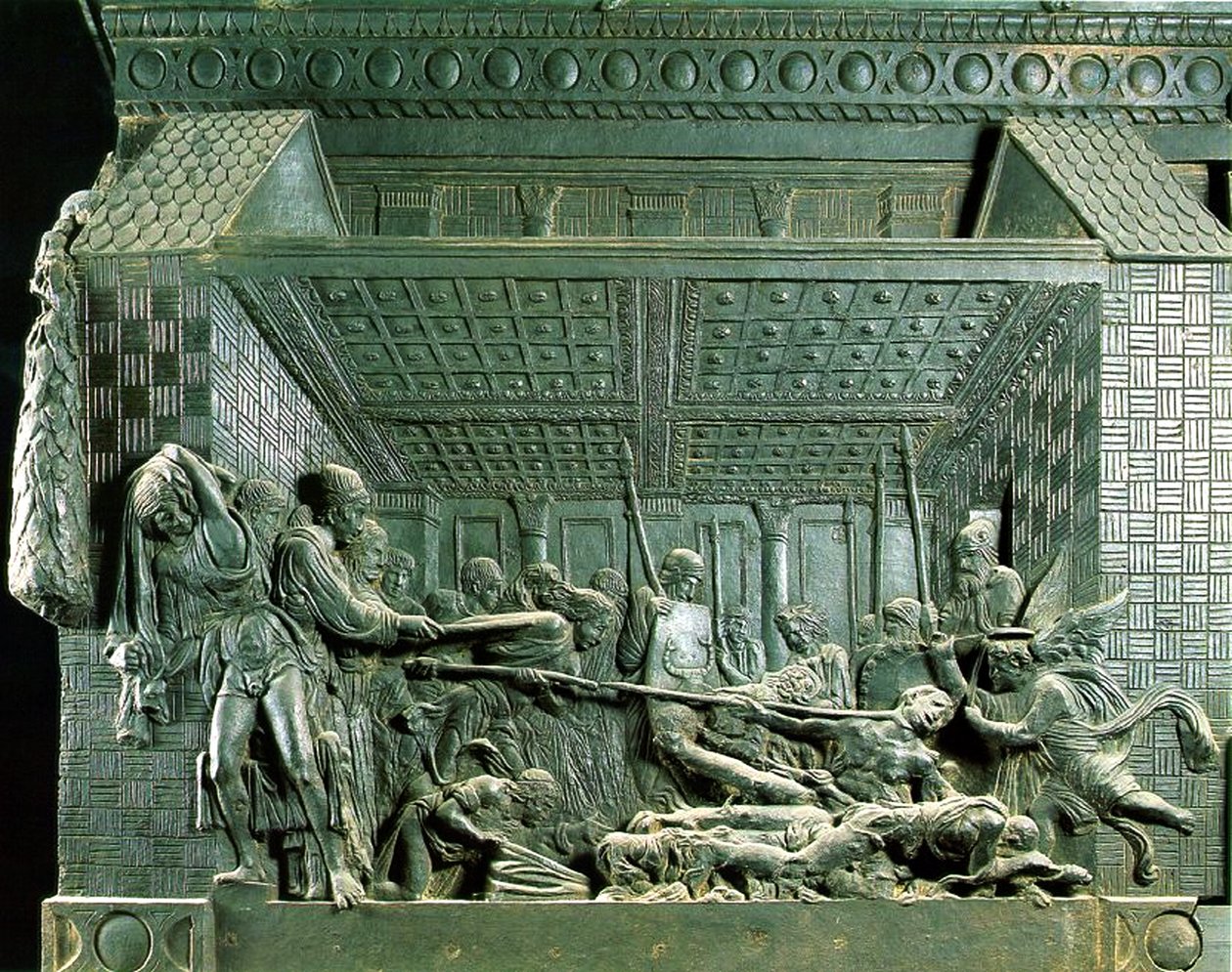 Sankt Lawrence martyrskap, efter 1460 (brons) av Donatello