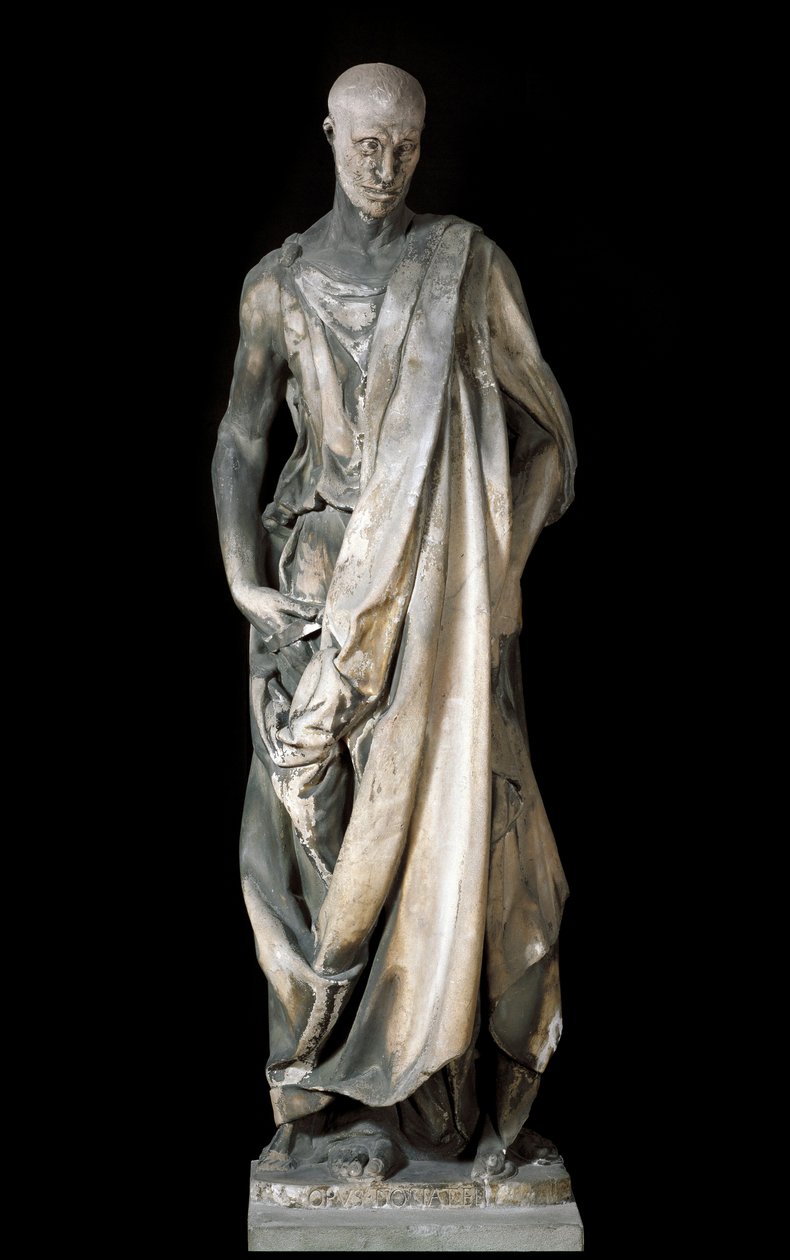 Habakkuk (även Zuccone) eller Elisha (Habakkuk (Habakkuk, Habakkuk, Habakkuk, Habakkuk, Havakkuk) eller Elisha). Marmorskulptur av Donatello (Donato di Niccolo di Betto Bardi). av Donatello