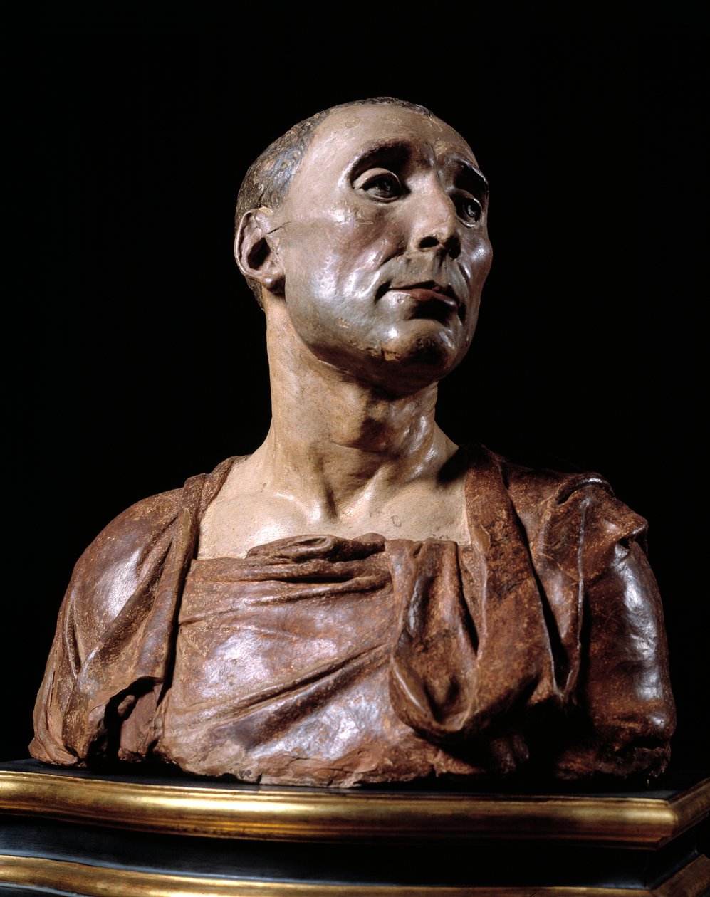 Bystporträtt av condottieren Niccolo da Uzzano (1359-1431) "" Terrakottaskulptur av Donato de 
