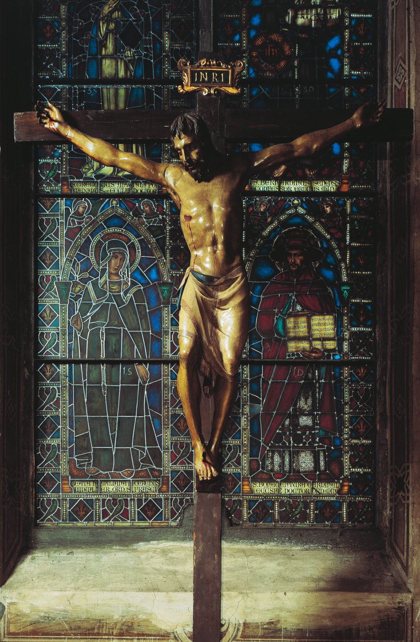 Italien, Florens, Santa Croce-kyrkan, krucifix av Donatello
