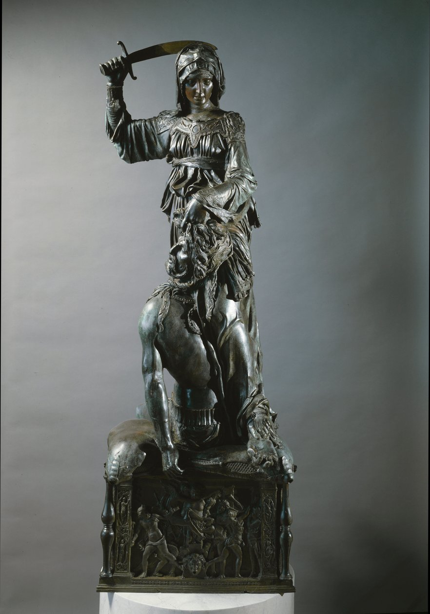 Judith och Holofernes. Bronsskulptur av Donatello