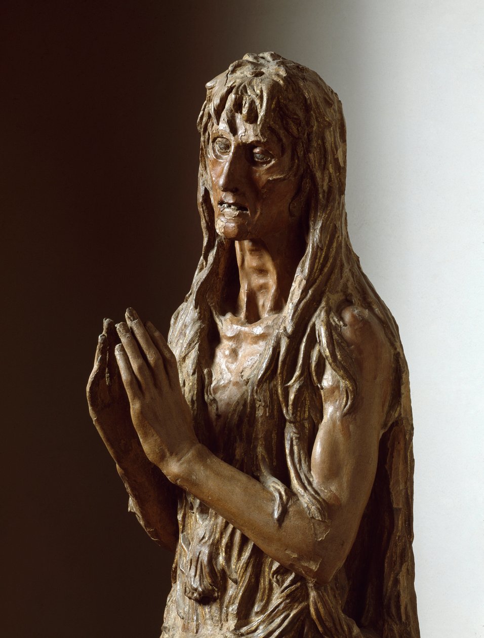 Maria Magdalena. Polykrom träskulptur av Donatello