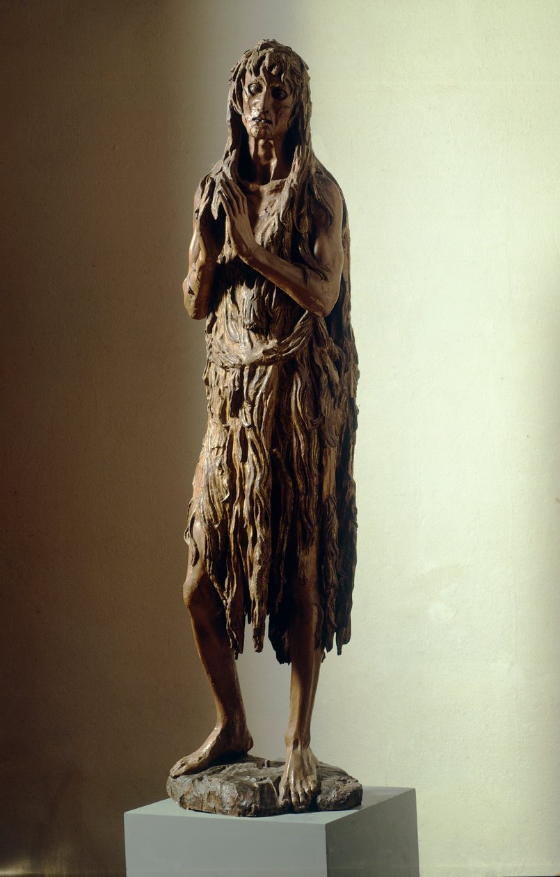 Ångerfulla Magdalena av Donatello (ca 1386-1466), trästaty av Donatello