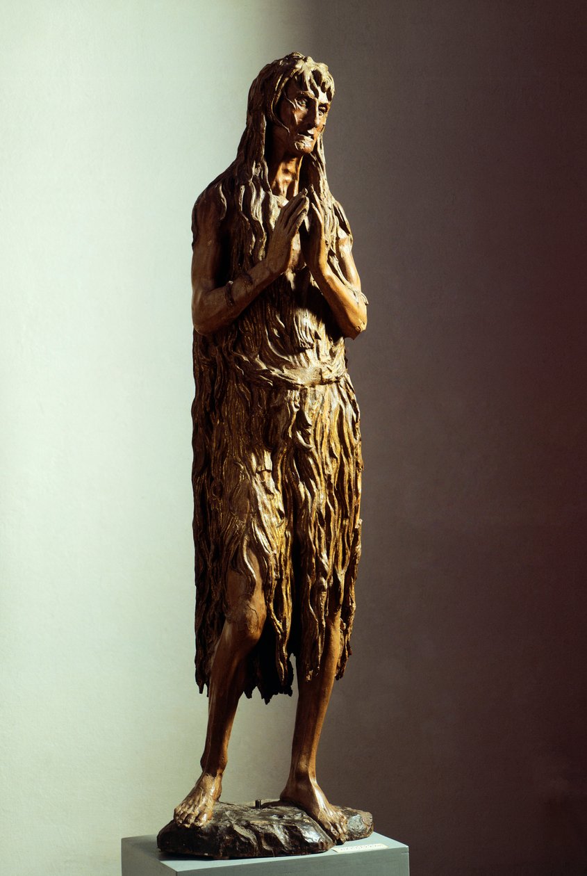 Ångerfulla Magdalena av Donatello (ca 1386-1466), trästaty av Donatello