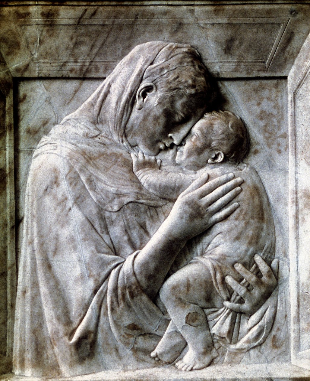 Piazzi Madonna Jungfru och barn, 1420-1430-talet av Donatello
