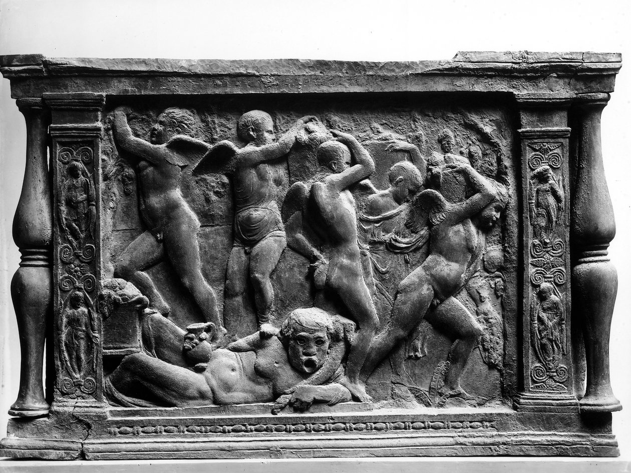 Putti Bacchanal, panel från basen av 
