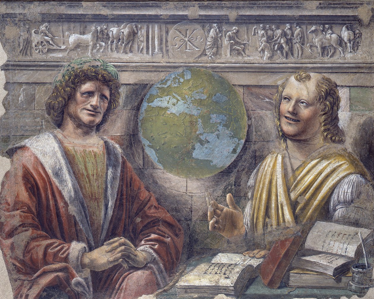 Heraclitus och Demokritos, ca 1486 (fristående fresk bärs på duk) av Donato Bramante
