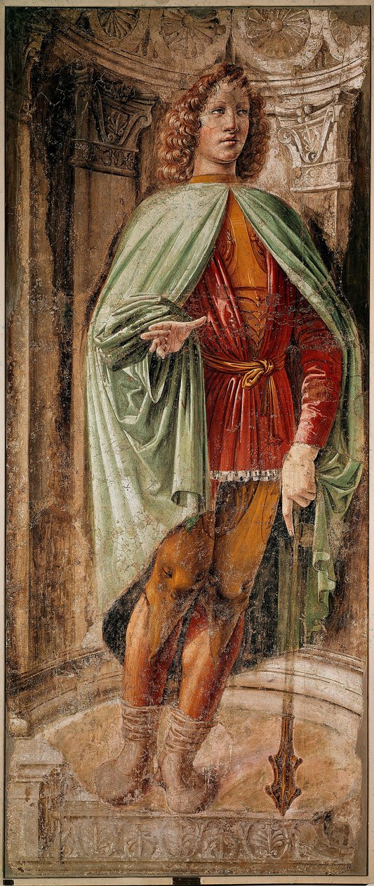 Ung man på klubben (Giovane dalla mazza) Cykel av Panigarola-familjens vapendragare. Fresko av Donato Bramante (1444-1514) Pinacoteca di Brera, Milano. av Donato Bramante