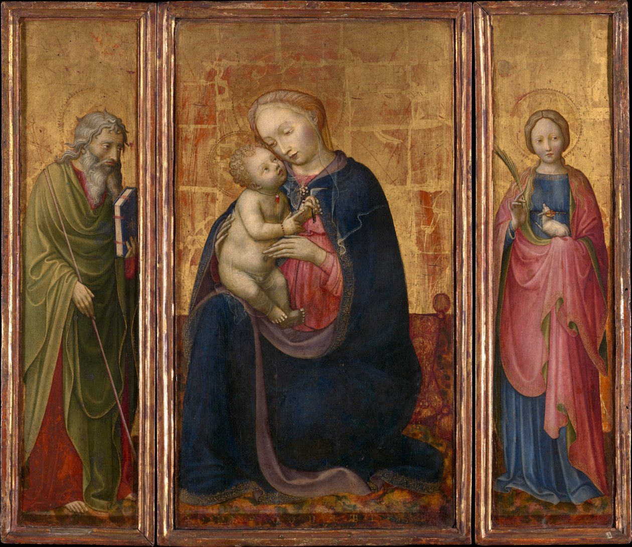 Madonna och barn med de heliga Filip och Agnes, ca. 1425-30. av Donato de