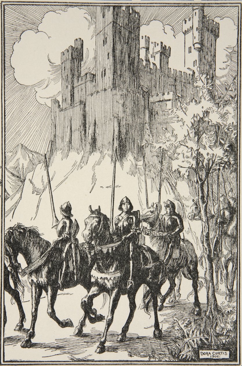 Sir Galahad at the Abbey, illustration från 