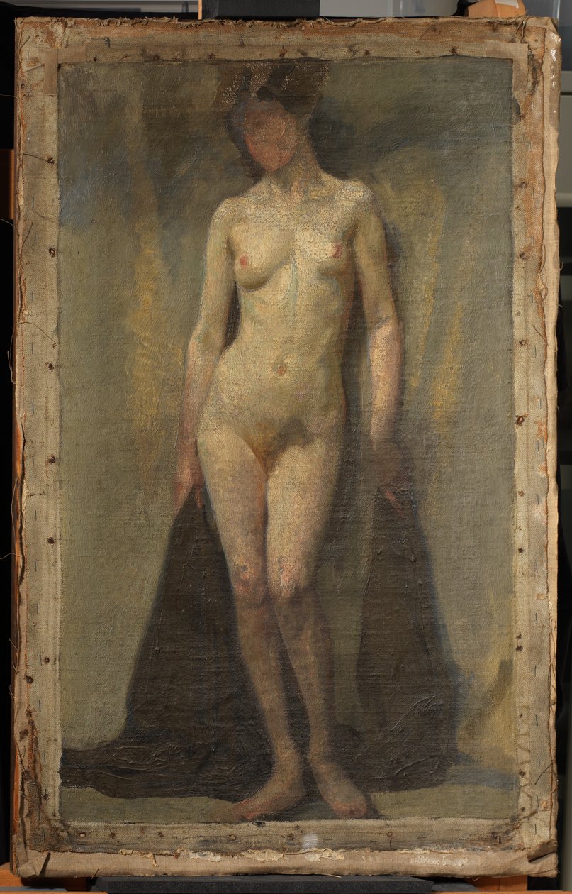 Stående kvinna naken, c. 1910 (olja på duk) av Dora Carrington