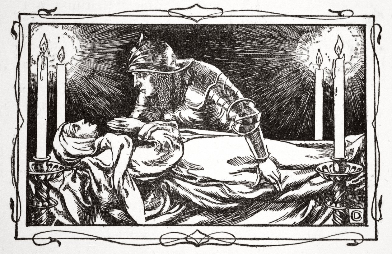 "Found the Queen Dead", 1905. av Dora Curtis
