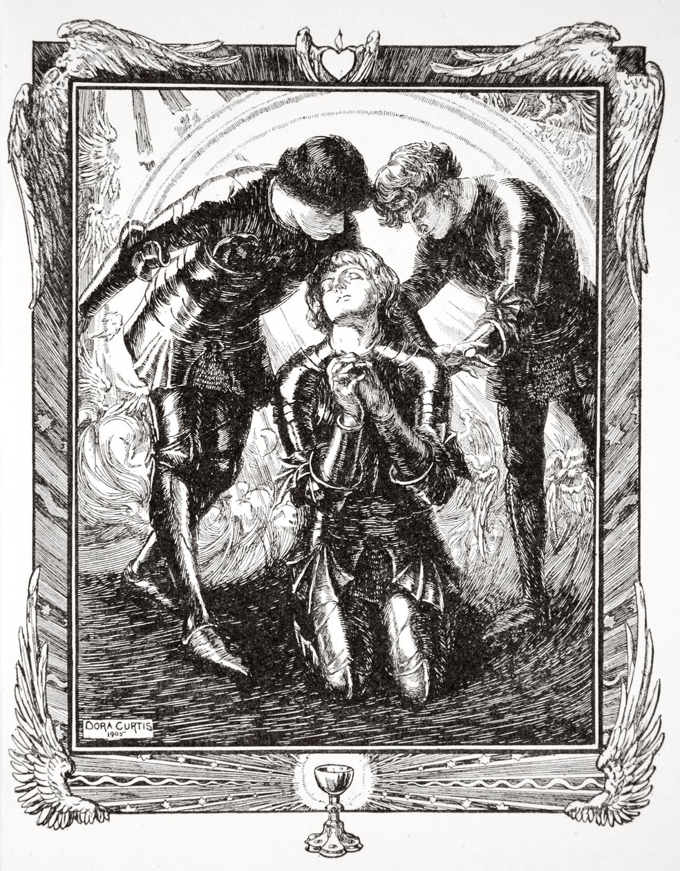"Sedan gick de till Sir Galahad", 1905. av Dora Curtis