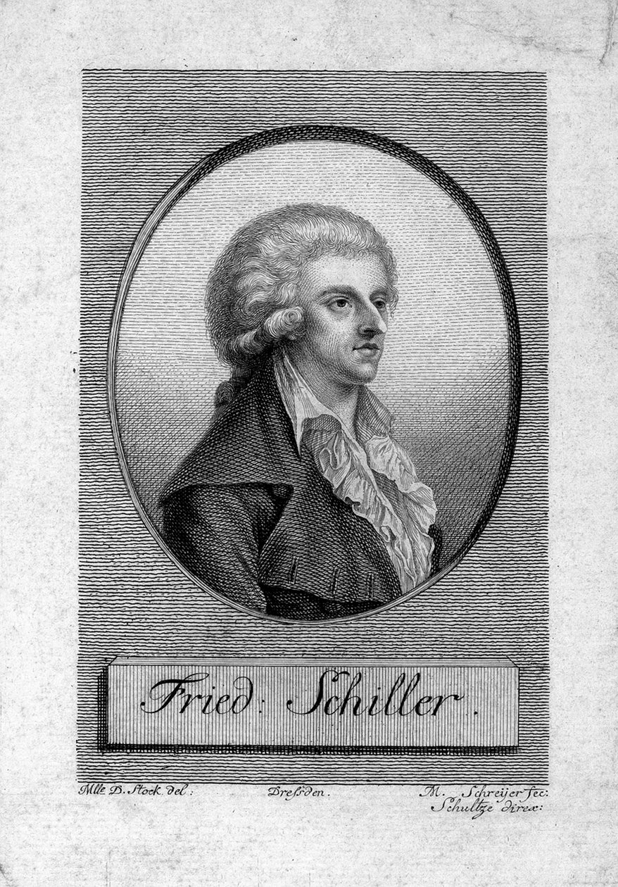 Porträtt av Friedrich von Schiller 1759-1805 av Dora Stock