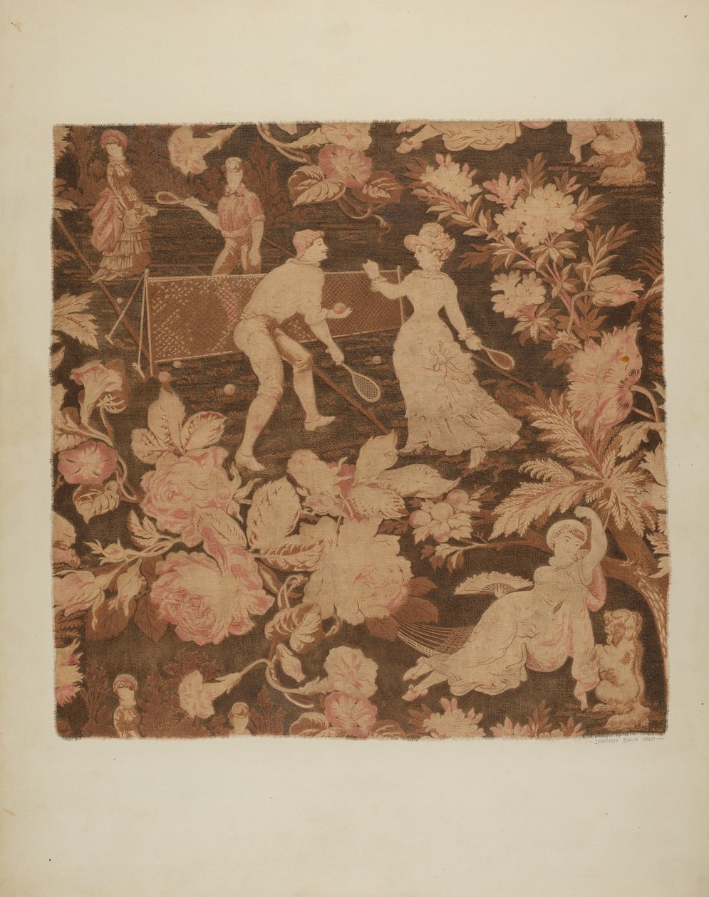 Tryckt textil, 1940. av Dorothy Dwin