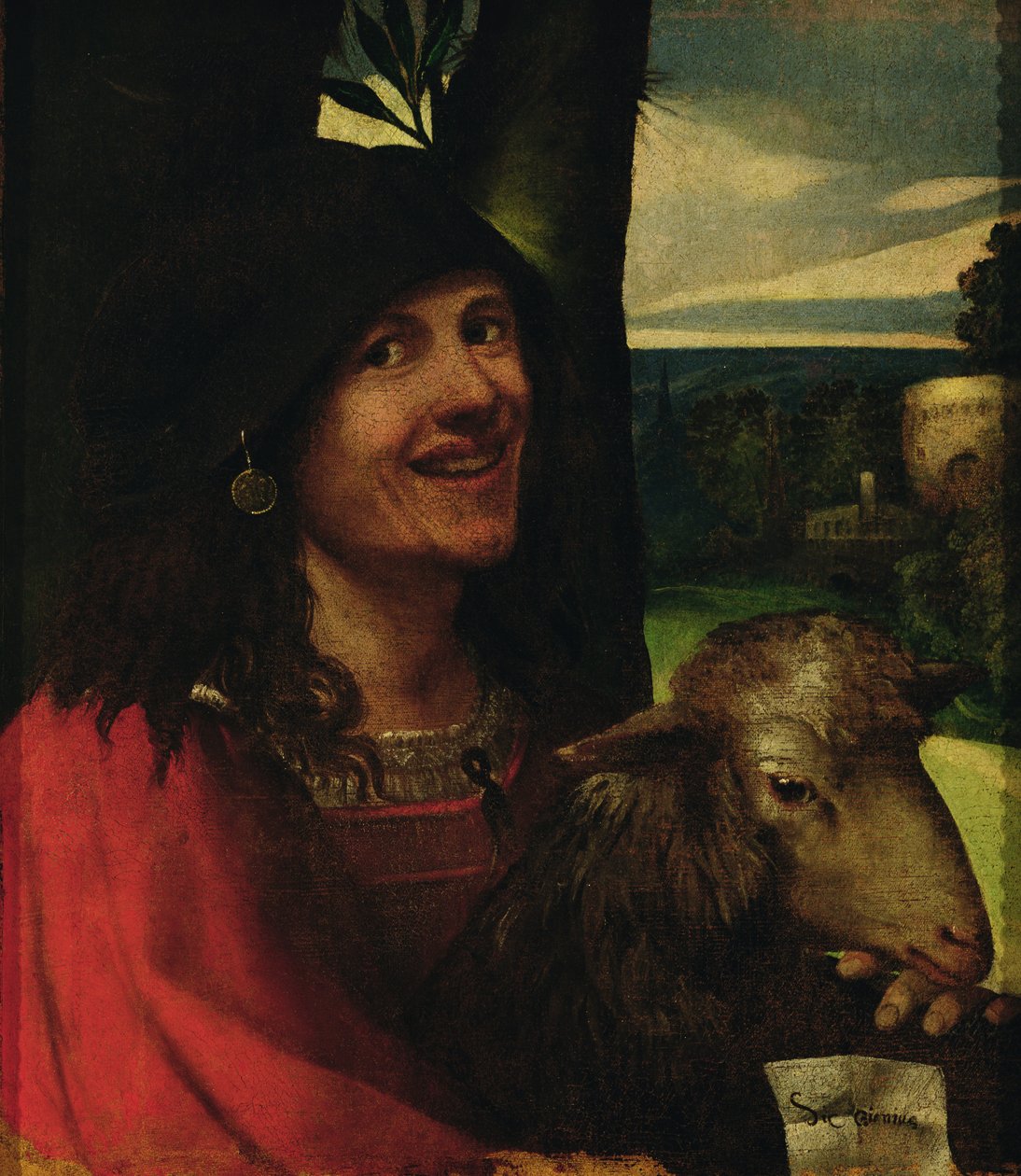 Porträtt av en hovnarr av Dosso Dossi