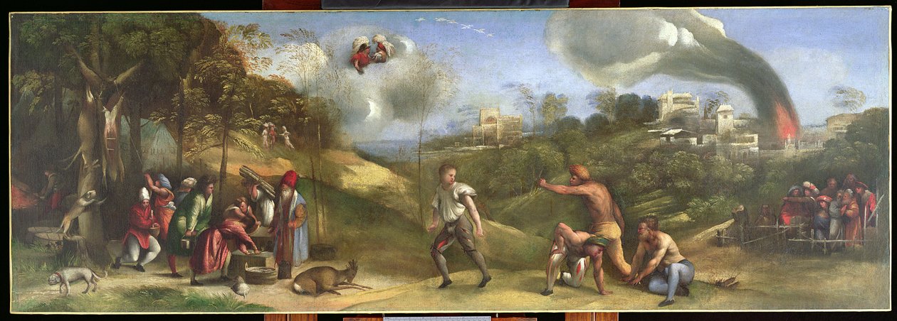De sicilianska spelen, en scen från Aeneiden, en del av frisen i hertig Alfonso d