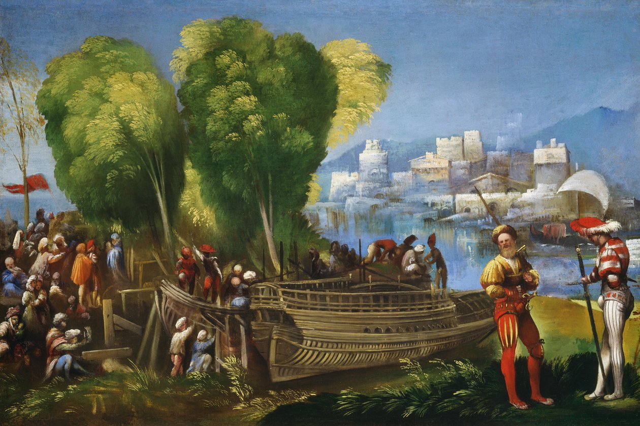 Aeneas och Achates på den libyska kusten av Dosso Dossi
