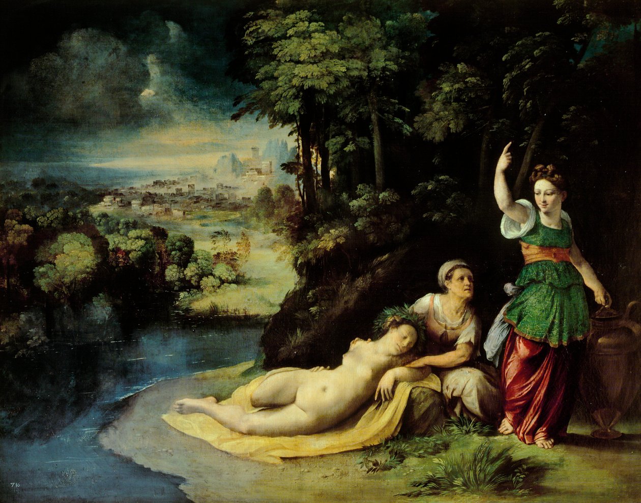 Diana och Callisto, cirka 1528, av Dosso Dossi (cirka 1486-1542), olja på duk, 49x61 cm av Dosso Dossi